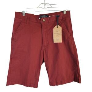 Across The Pond Shorts Mens 30 Red‎ Maroon Cotton Stretch Casual New